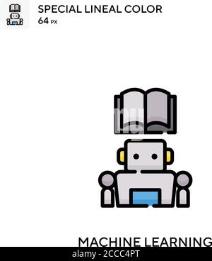 Machine learning Special lineal color icon. Illustration symbol design ...