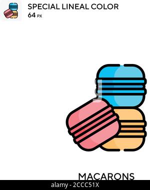 Macarons Special lineal color icon. Illustration symbol design template for web mobile UI element. Perfect color modern pictogram on editable stroke. Stock Vector