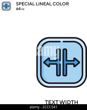 Text width Special lineal color icon. Illustration symbol design template for web mobile UI element. Perfect color modern pictogram on editable stroke Stock Vector