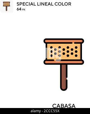 Cabasa Special lineal color icon. Illustration symbol design template for web mobile UI element. Perfect color modern pictogram on editable stroke. Stock Vector