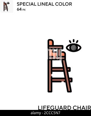 Lifeguard chair Special lineal color icon. Illustration symbol design template for web mobile UI element. Perfect color modern pictogram on editable s Stock Vector