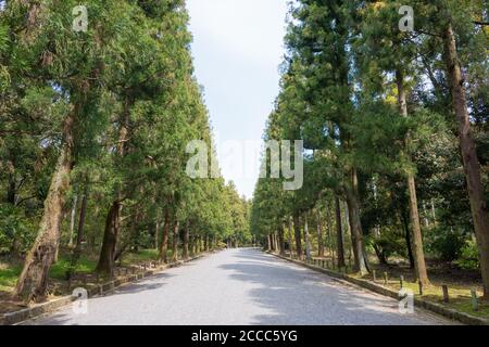 Kyoto, Japan - Approach at Mausoleum of Emperor Meiji in Fushimi, Kyoto, Japan. Emperor Meiji (1852-1912) was the 122th emperor of Japan Stock Photo