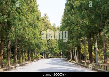 Kyoto, Japan - Approach at Mausoleum of Emperor Meiji in Fushimi, Kyoto, Japan. Emperor Meiji (1852-1912) was the 122th emperor of Japan Stock Photo