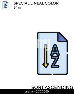 Sort ascending Special lineal color icon. Illustration symbol design template for web mobile UI element. Perfect color modern pictogram on editable st Stock Vector
