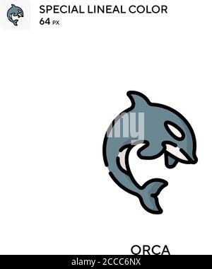 Orca Special lineal color icon. Illustration symbol design template for web mobile UI element. Perfect color modern pictogram on editable stroke. Stock Vector