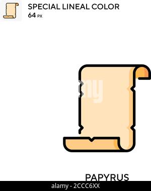 Papyrus Special lineal color icon. Illustration symbol design template for web mobile UI element. Perfect color modern pictogram on editable stroke. Stock Vector
