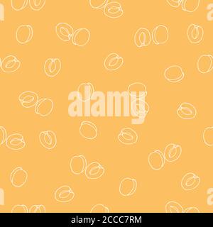 Seamless apricot pattern. Vector illustration. Stock Vector