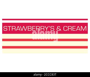 Strawberrys and Cream vector graphic on a white background Stock Vector