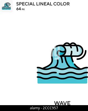 Wave Special lineal color icon. Illustration symbol design template for web mobile UI element. Perfect color modern pictogram on editable stroke. Stock Vector