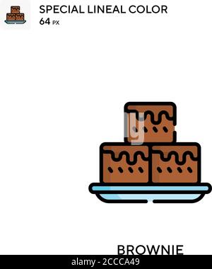 Brownie Special lineal color icon. Illustration symbol design template for web mobile UI element. Perfect color modern pictogram on editable stroke. Stock Vector