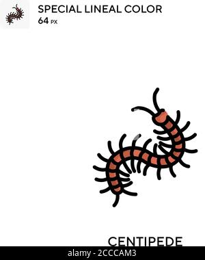 Centipede Special lineal color icon. Illustration symbol design template for web mobile UI element. Perfect color modern pictogram on editable stroke. Stock Vector