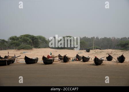 Boats at Digha Beach, West Bengal, India Stock Photo