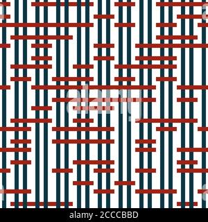 Seamless pattern with horizontal red segments Stock Vector
