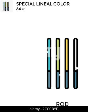 Rod Special lineal color icon. Illustration symbol design template for web mobile UI element. Perfect color modern pictogram on editable stroke. Stock Vector