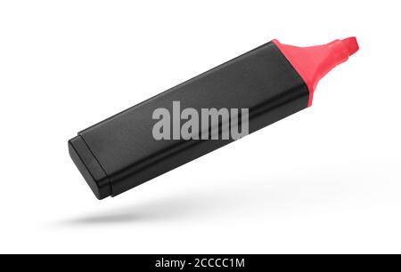 Open red marker isolated on white background. Felt tip pen with clipping path Stock Photo