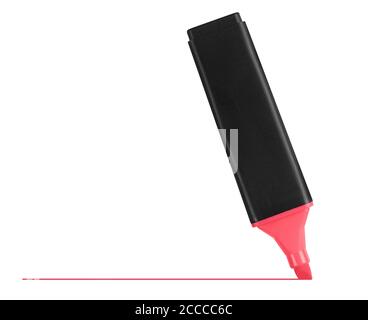 Open red marker isolated on white background. Felt tip pen with clipping path Stock Photo