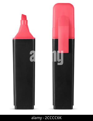 red marker isolated on white background. Felt tip pen with clipping path Stock Photo