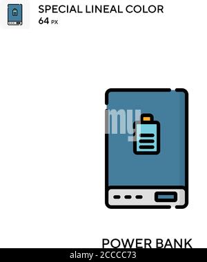 Power bank Special lineal color icon. Illustration symbol design template for web mobile UI element. Perfect color modern pictogram on editable stroke Stock Vector