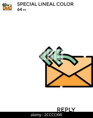 Reply Special lineal color icon. Illustration symbol design template for web mobile UI element. Perfect color modern pictogram on editable stroke. Stock Vector