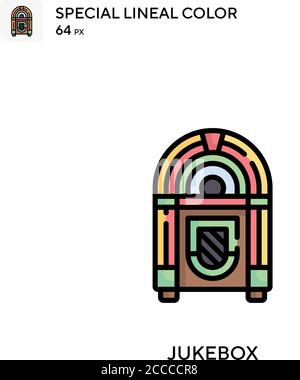 Jukebox Special lineal color icon. Illustration symbol design template for web mobile UI element. Perfect color modern pictogram on editable stroke. Stock Vector