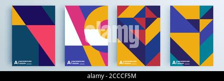 Modern abstract covers set, minimal covers design. Colorful geometric background, vector illustration. Stock Vector