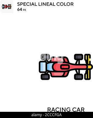 Racing car Special lineal color icon. Illustration symbol design template for web mobile UI element. Perfect color modern pictogram on editable stroke Stock Vector