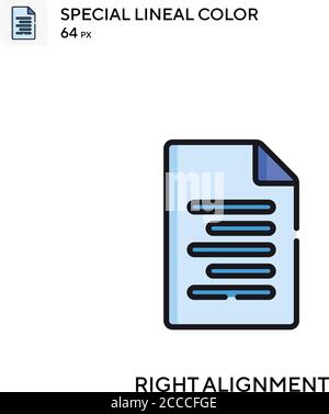 Right alignment Special lineal color icon. Illustration symbol design template for web mobile UI element. Perfect color modern pictogram on editable s Stock Vector