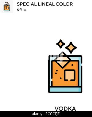 Vodka Special lineal color icon. Illustration symbol design template for web mobile UI element. Perfect color modern pictogram on editable stroke. Stock Vector