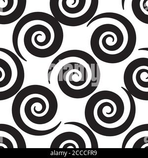Seamless pattern with black spiral Stock Vector