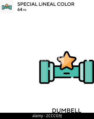 Dumbell Special lineal color icon. Illustration symbol design template for web mobile UI element. Perfect color modern pictogram on editable stroke. Stock Vector
