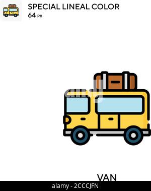 Van Special lineal color icon. Illustration symbol design template for web mobile UI element. Perfect color modern pictogram on editable stroke. Stock Vector