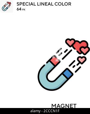 Magnet Special lineal color icon. Illustration symbol design template for web mobile UI element. Perfect color modern pictogram on editable stroke. Stock Vector