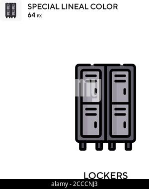 Lockers Special lineal color icon. Illustration symbol design template for web mobile UI element. Perfect color modern pictogram on editable stroke. Stock Vector