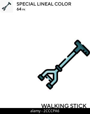 Walking stick Special lineal color vector icon. Walking stick icons for ...