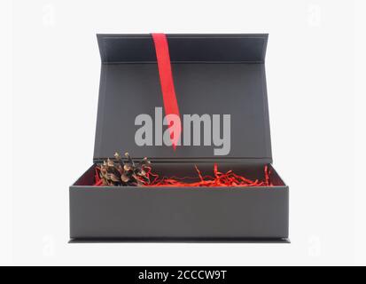 https://l450v.alamy.com/450v/2cccw9t/black-box-with-red-filler-and-ribbon-isolated-on-white-background-2cccw9t.jpg