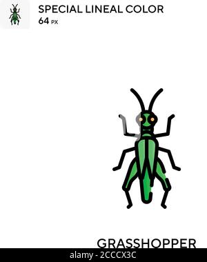 Grasshopper Special lineal color icon. Illustration symbol design template for web mobile UI element. Perfect color modern pictogram on editable strok Stock Vector