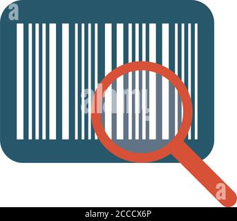bar code with magnifying glass line and fill style icon vector illustration design Stock Vector