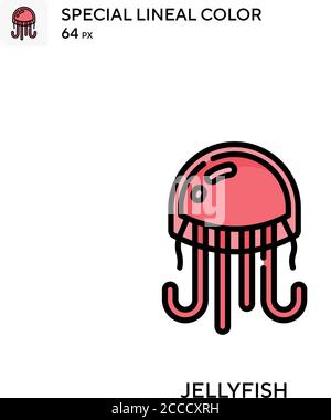 Jellyfish Special lineal color icon. Illustration symbol design template for web mobile UI element. Perfect color modern pictogram on editable stroke. Stock Vector