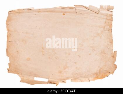 Old ragged paper isolated on white background Stock Photo