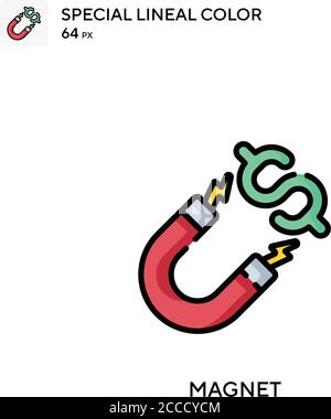 Magnet Special lineal color icon. Illustration symbol design template for web mobile UI element. Perfect color modern pictogram on editable stroke. Stock Vector