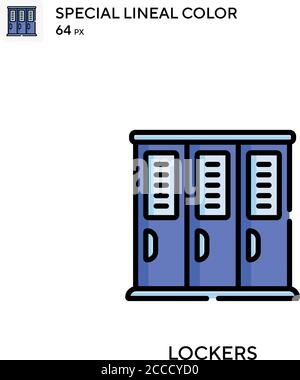 Lockers Special lineal color icon. Illustration symbol design template for web mobile UI element. Perfect color modern pictogram on editable stroke. Stock Vector