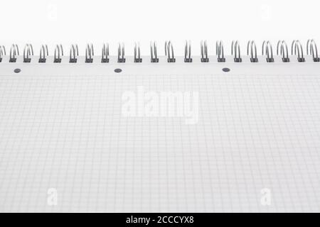 Lined blank page of notebook with metal rings Stock Photo