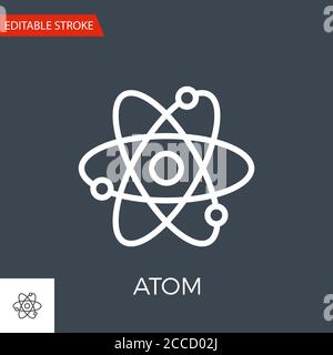 Atom scientific icon vector line logo mark or symbol set collection ...