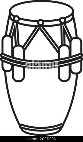 tropical bongo drum instrument line style icon vector illustration design Stock Vector