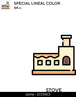 Stove Special lineal color icon. Illustration symbol design template for web mobile UI element. Perfect color modern pictogram on editable stroke. Stock Vector