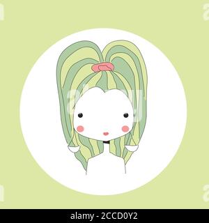 Horoscope Libra sign, girl head, vector illustration Stock Vector