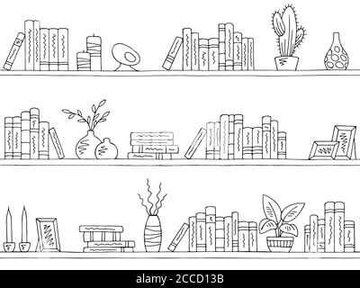 Shelves graphic seamless pattern background sketch illustration vector Stock Vector