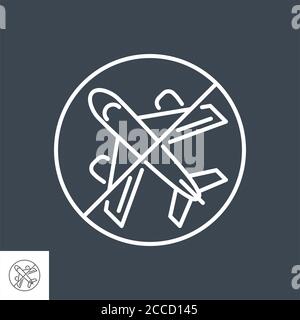 Avoid Travel related vector thin line icon Stock Vector