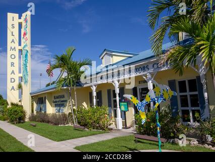 Islamorada visitors center in Monroe County, Florida, United States. Made up of Tea Table Key, Lower Matecumbe Key, Upper Matecumbe Key, Windley Key a Stock Photo