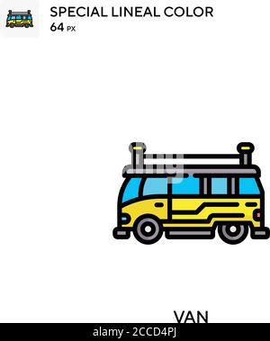 Van Special lineal color icon. Illustration symbol design template for web mobile UI element. Perfect color modern pictogram on editable stroke. Stock Vector